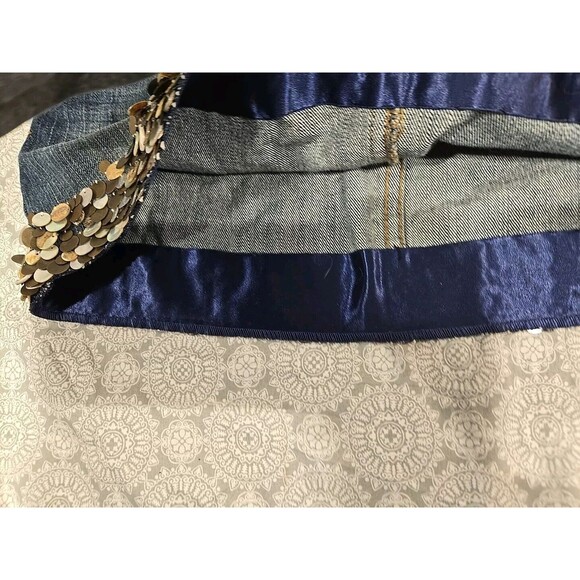 Vintage Y2K Abercrombie & Fitch Jean Mini Skirt Bedazzle Size 27 Womens 4 NWT - Picture 3 of 14